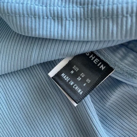 SHEIN Light Blue Ribbed Tank Top - Picture 2 of 4